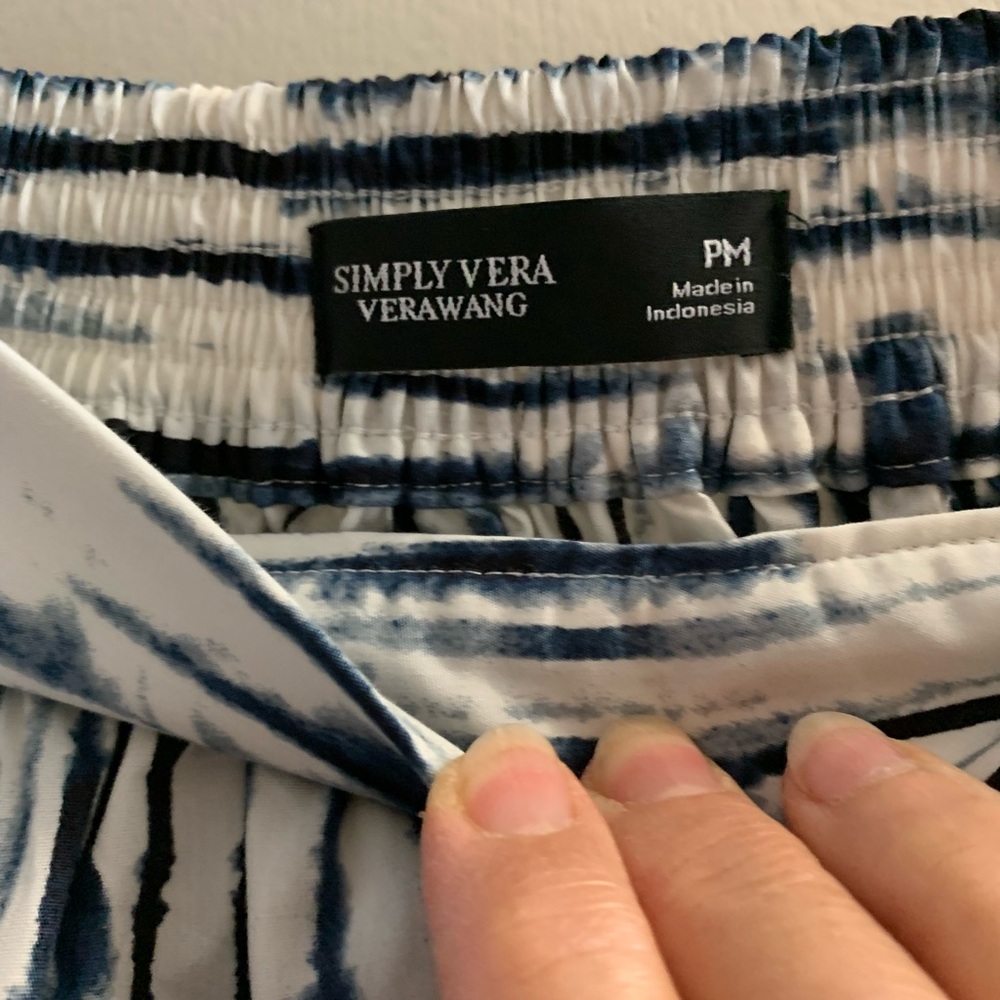 Simply Vera Vera Wang Navy and White Tie-Dye Maxi Skirt - Picture 3 of 5